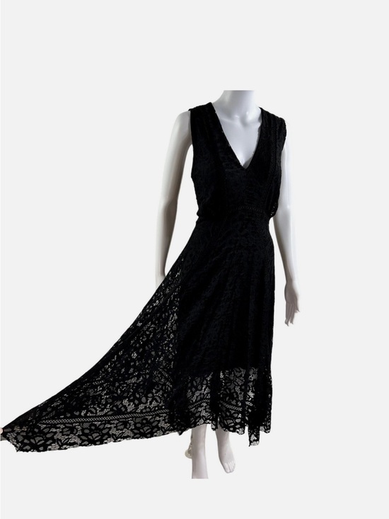 Ann Taylor Dresses & Skirts - Ann Taylor Black Lace V-Neck Maxi Dress with Sheer Skirt